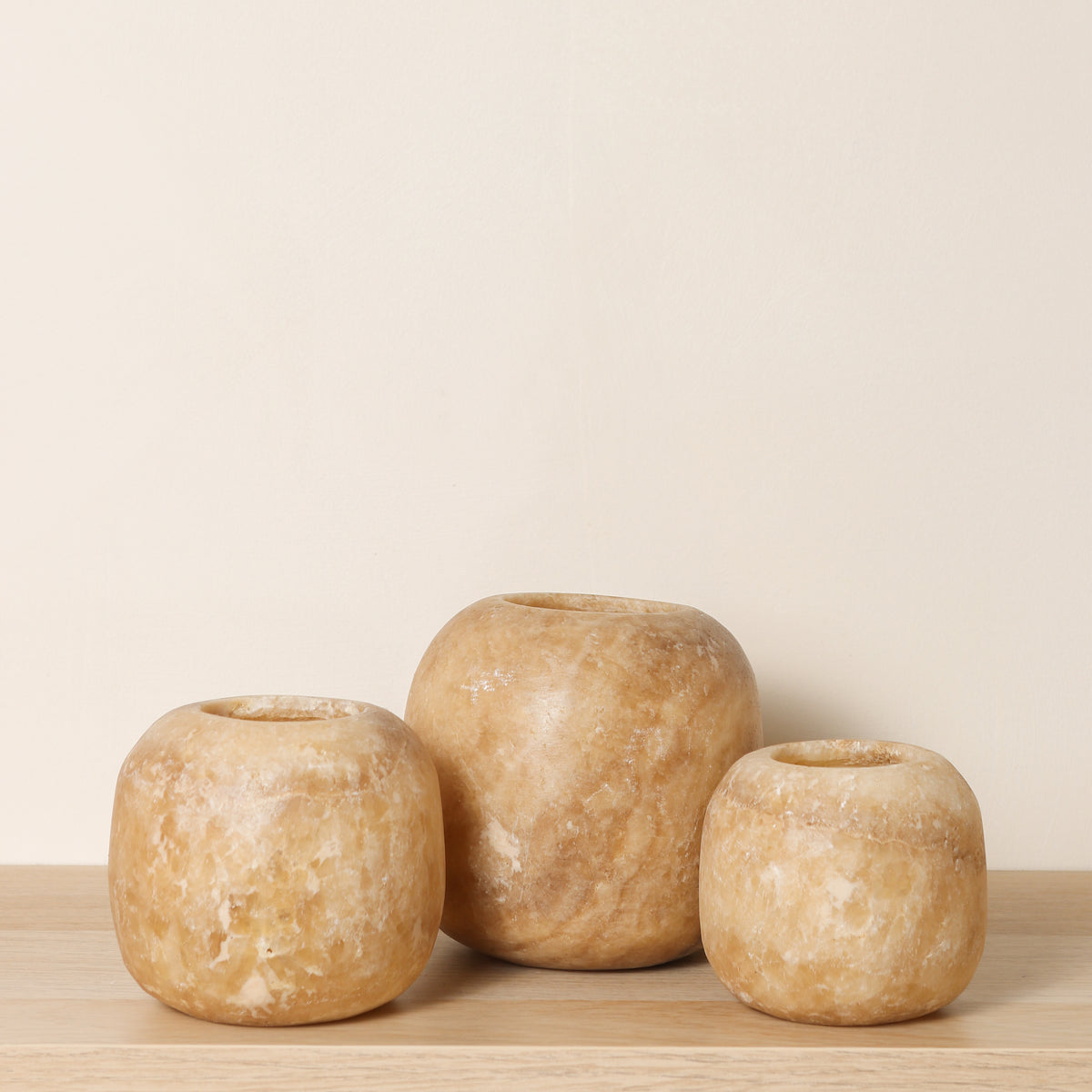 Kant en klare bruine Alabaster sets | Round