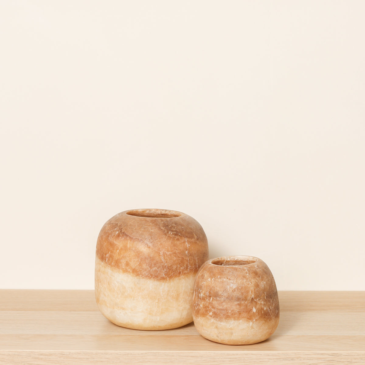 Kant en klare bruine Alabaster sets | Round