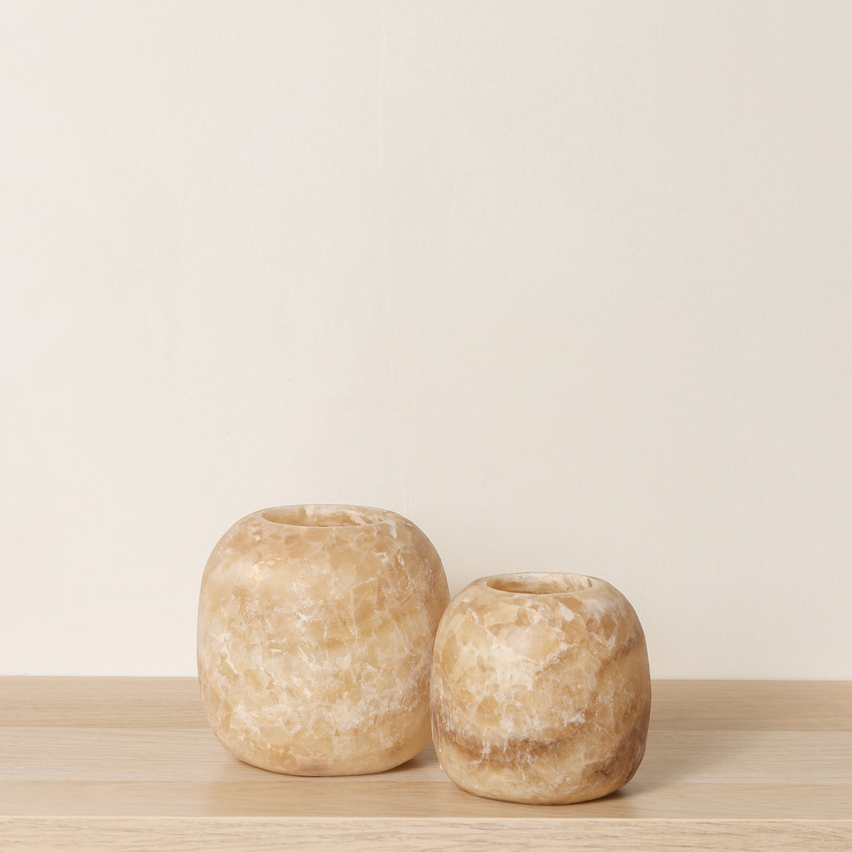 Kant en klare bruine Alabaster sets | Round