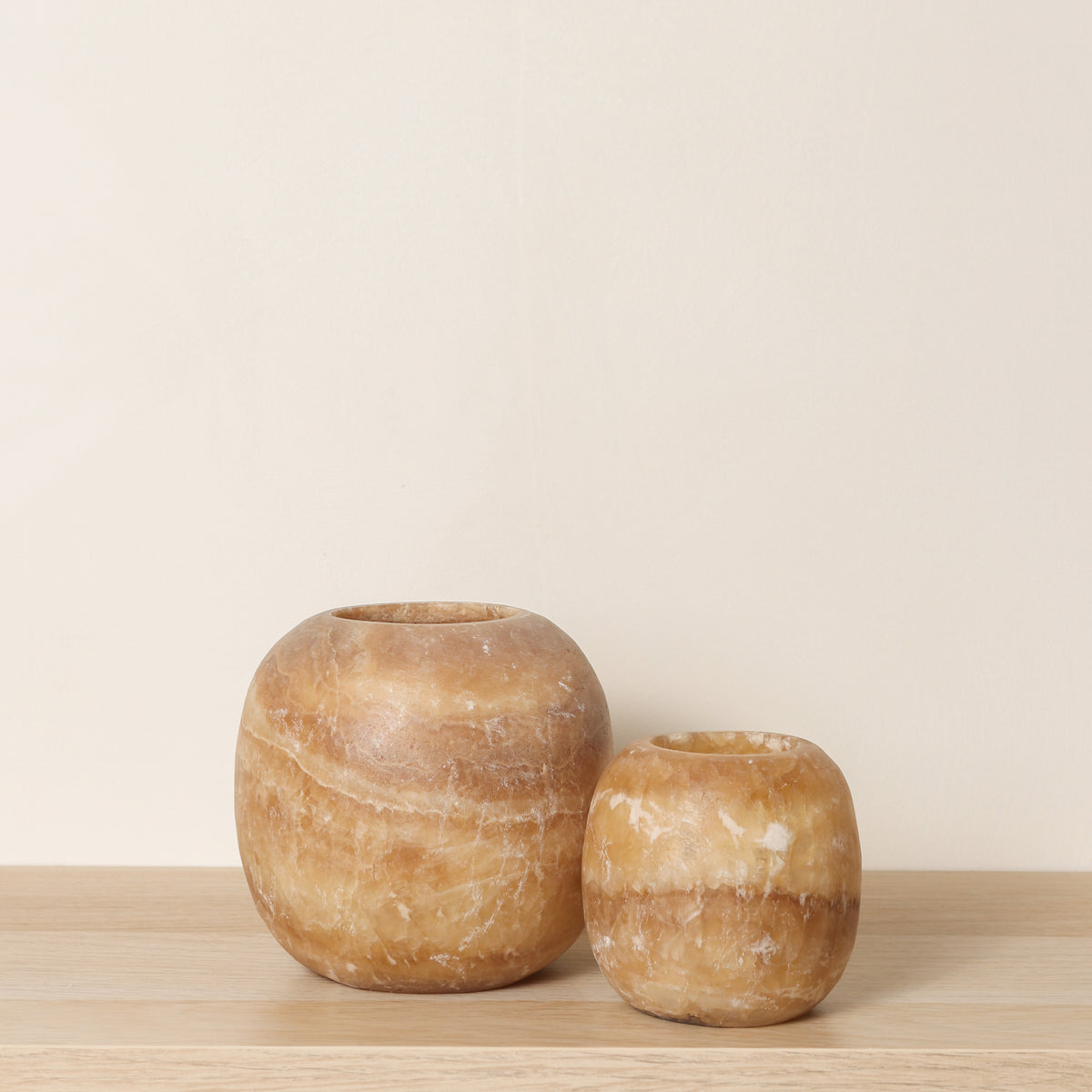 Kant en klare bruine Alabaster sets | Round