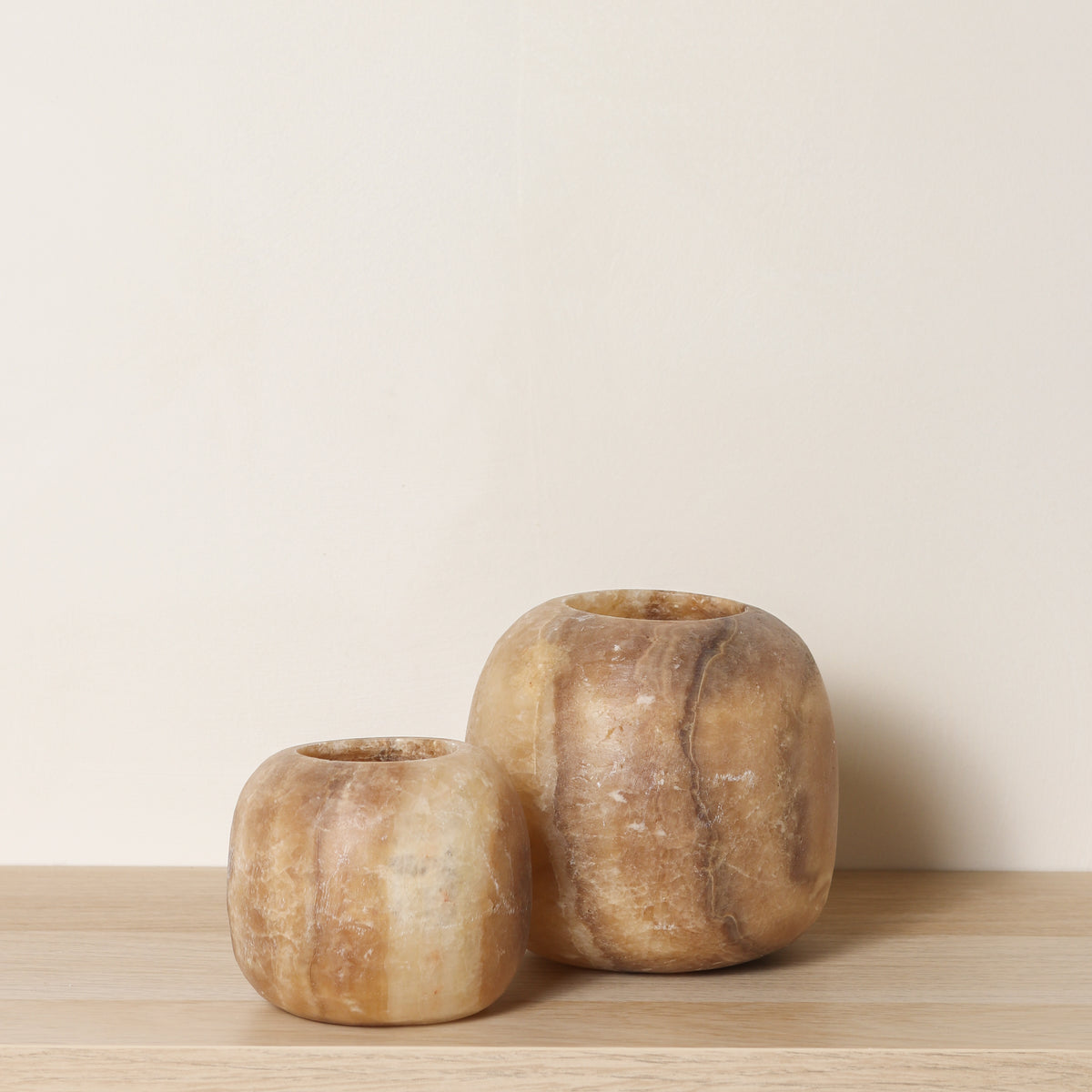 Kant en klare bruine Alabaster sets | Round