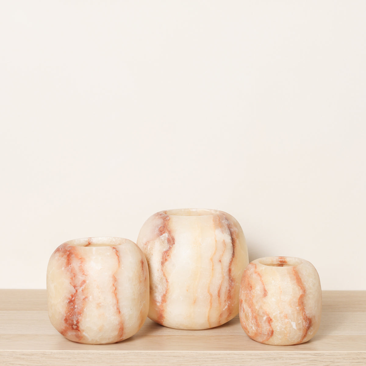 Kant en klare bruine Alabaster sets | Round