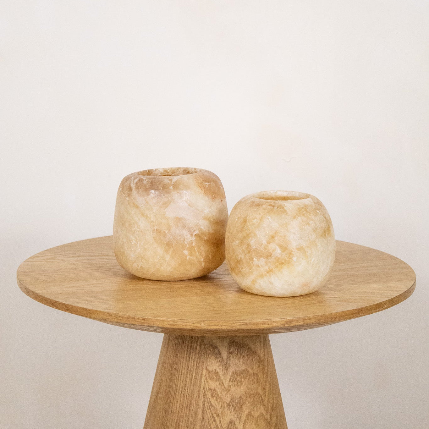 Alabaster waxinelichthouder set 14