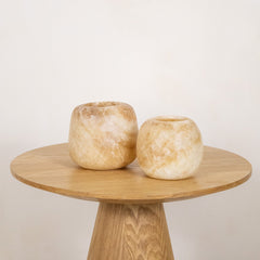 Alabaster waxinelichthouder set 14
