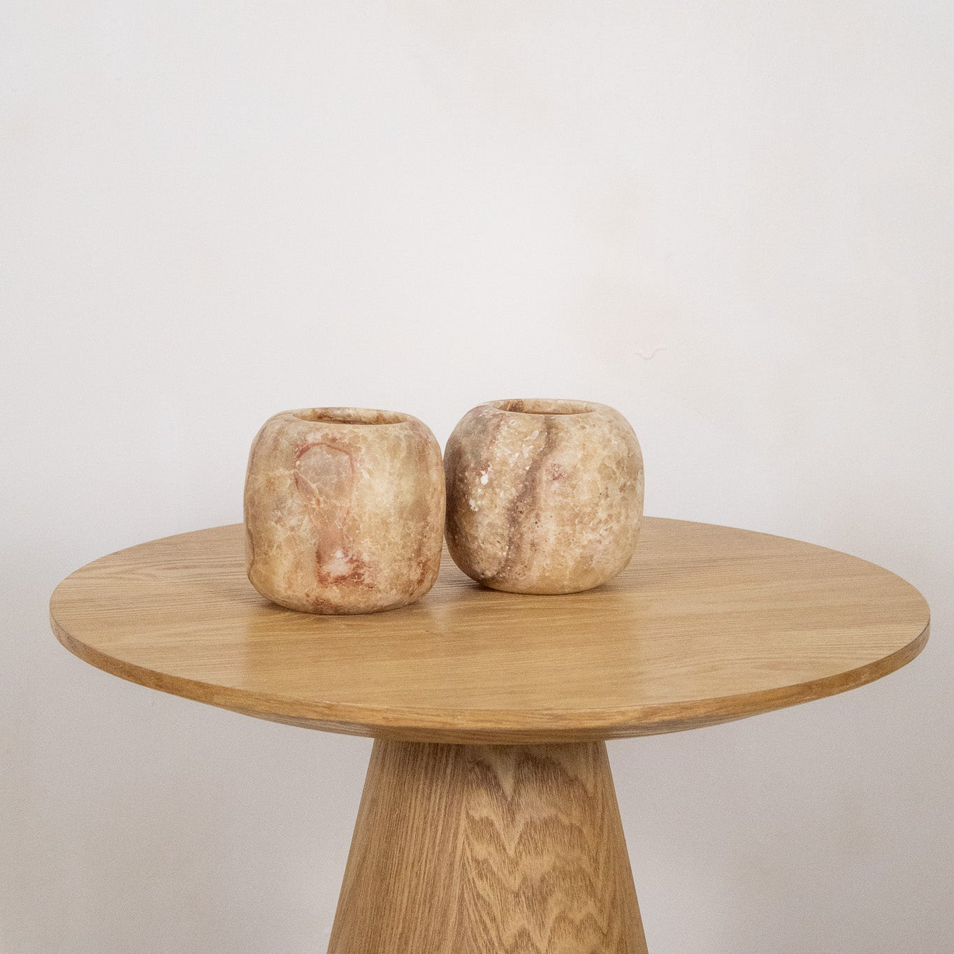 Alabaster waxinelichthouder set 3