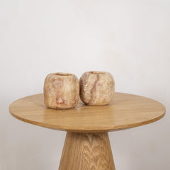 Alabaster waxinelichthouder set 3