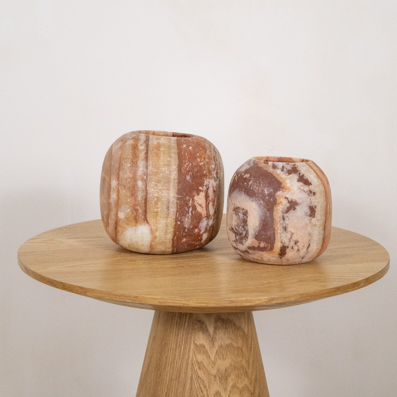 Alabaster waxinelichthouder set 7