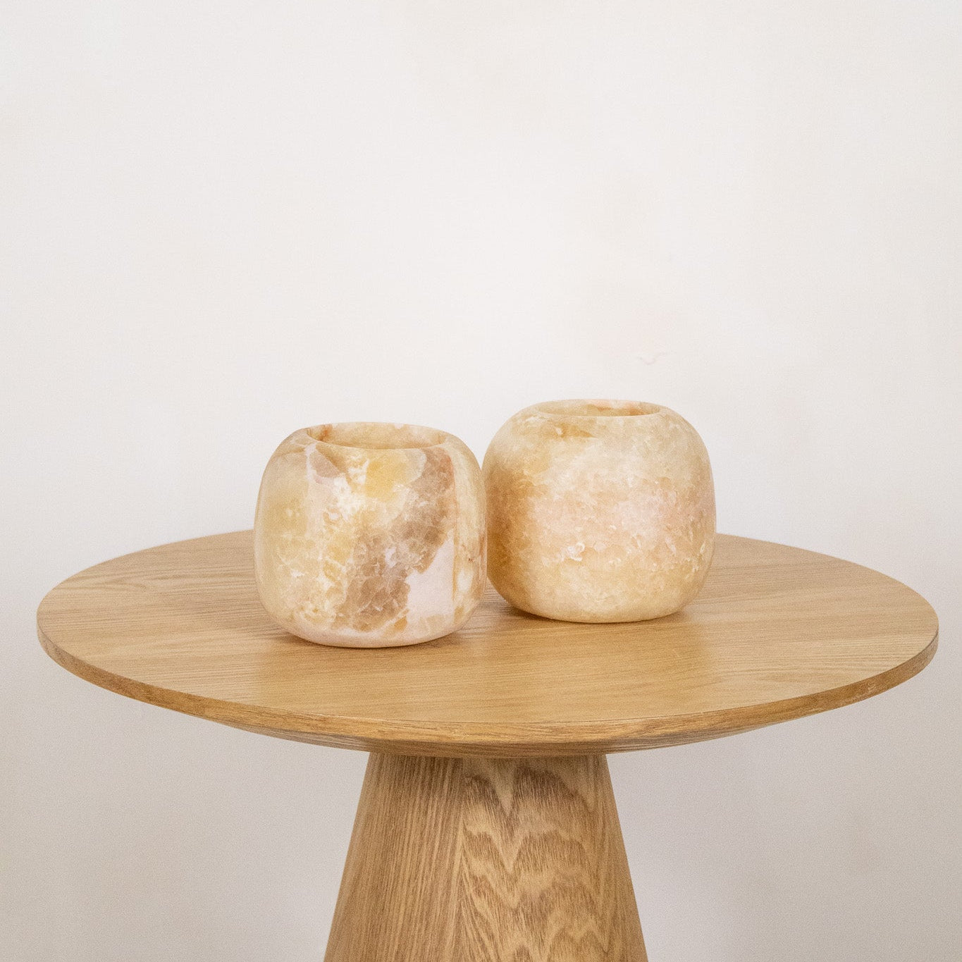 Alabaster waxinelichthouder set 9
