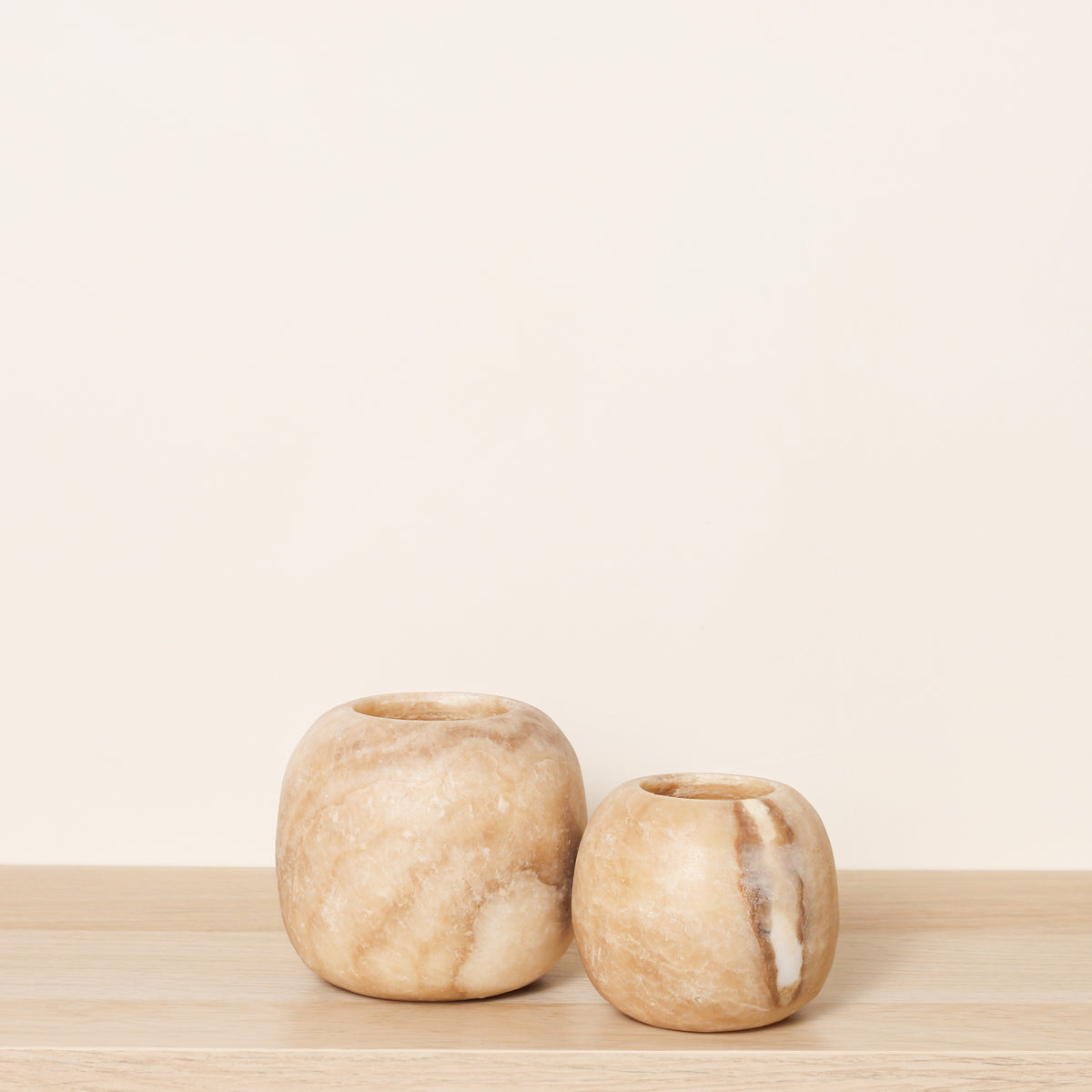 Kant en klare bruine Alabaster sets | Round