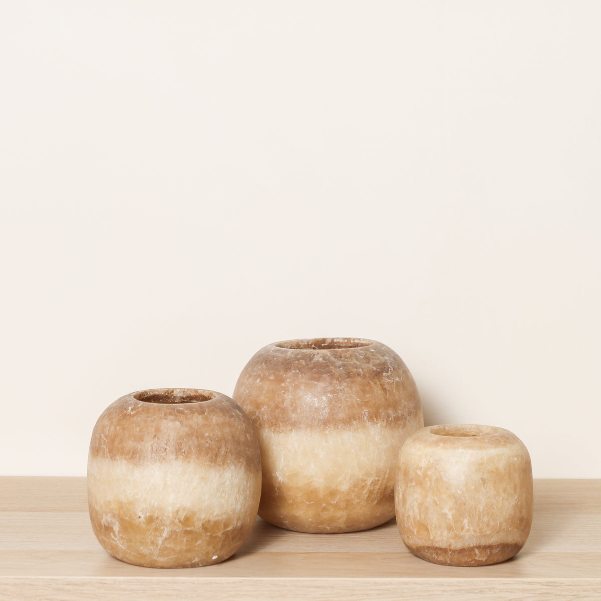 Kant en klare bruine Alabaster sets | Round