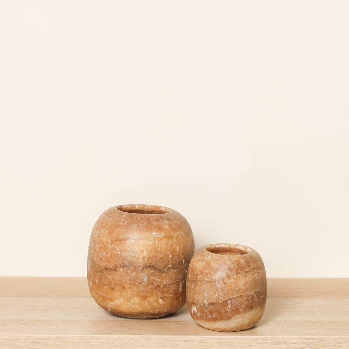 Kant en klare bruine Alabaster sets | Round
