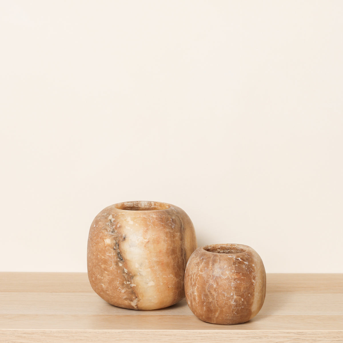 Kant en klare bruine Alabaster sets | Round