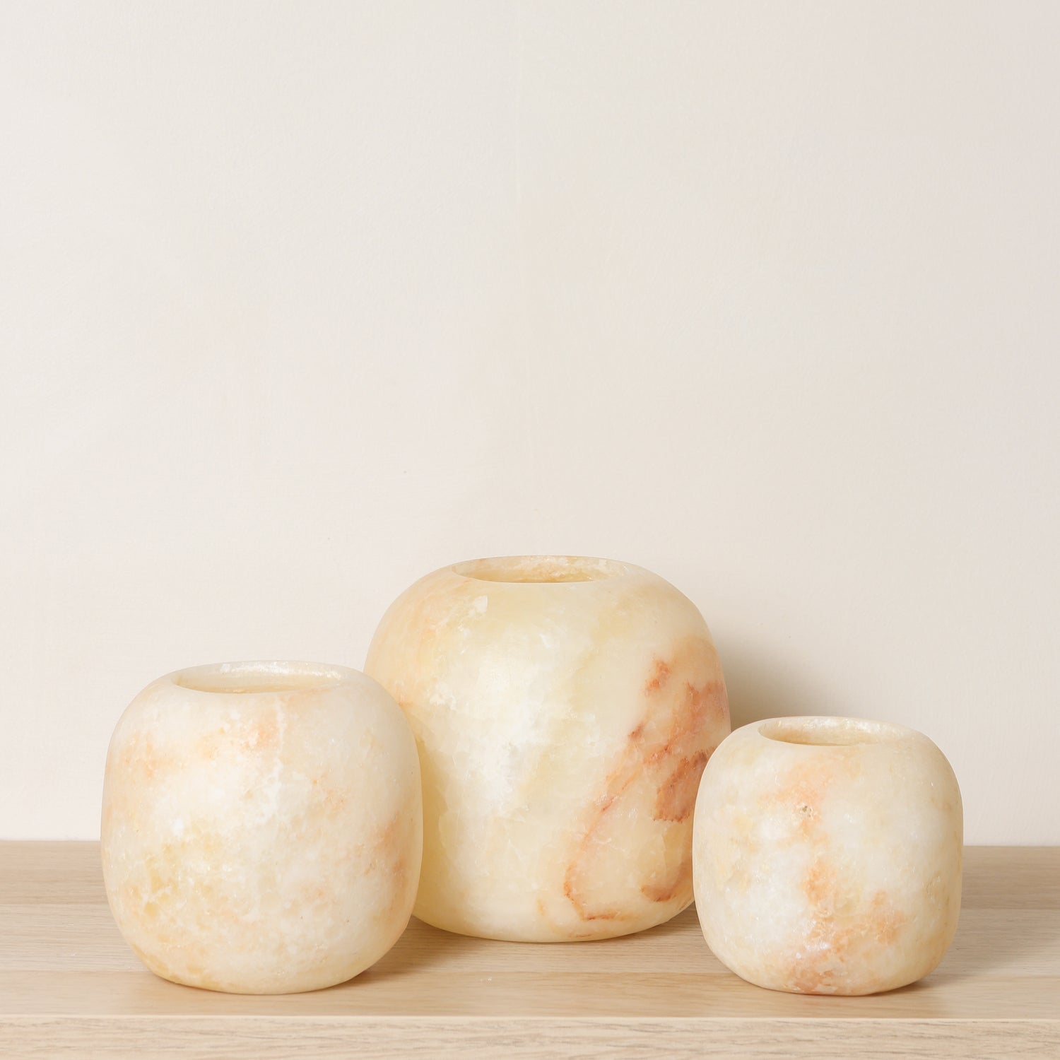 Kant en klare bruine Alabaster sets | Round