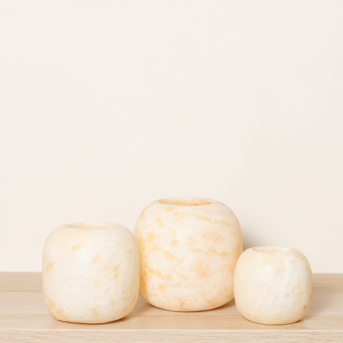 Kant en klare bruine Alabaster sets | Round