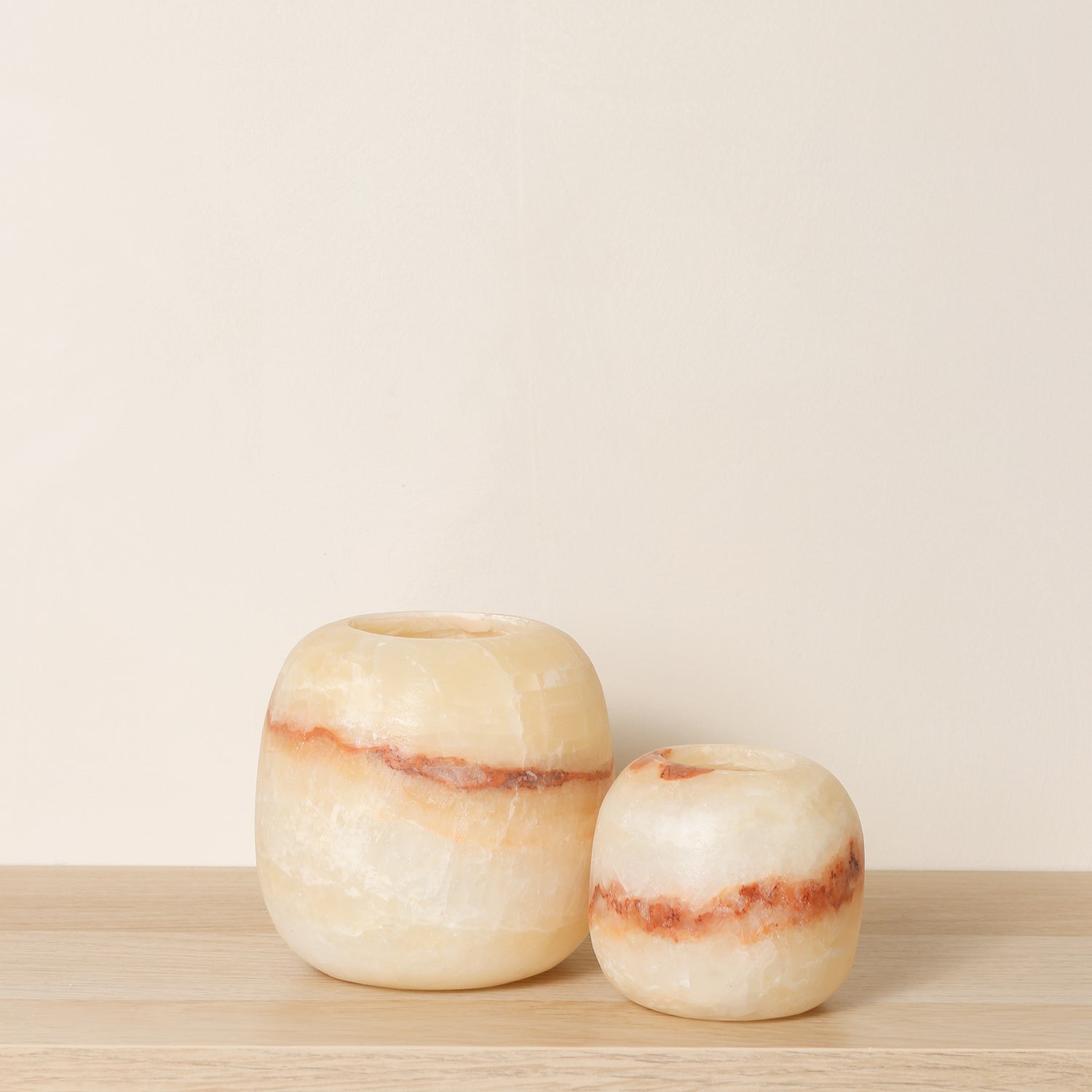 Kant en klare bruine Alabaster sets | Round