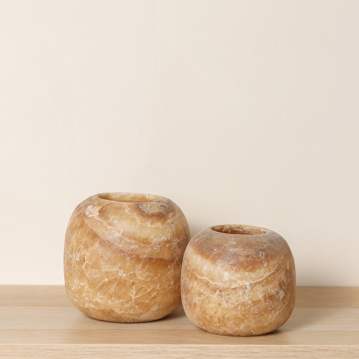 Kant en klare bruine Alabaster sets | Round
