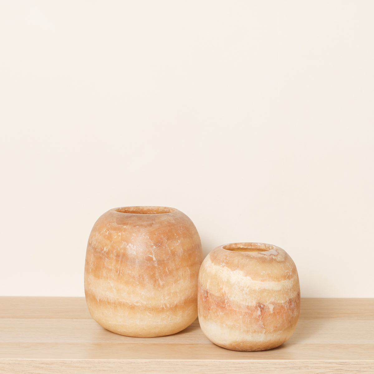 Kant en klare bruine Alabaster sets | Round