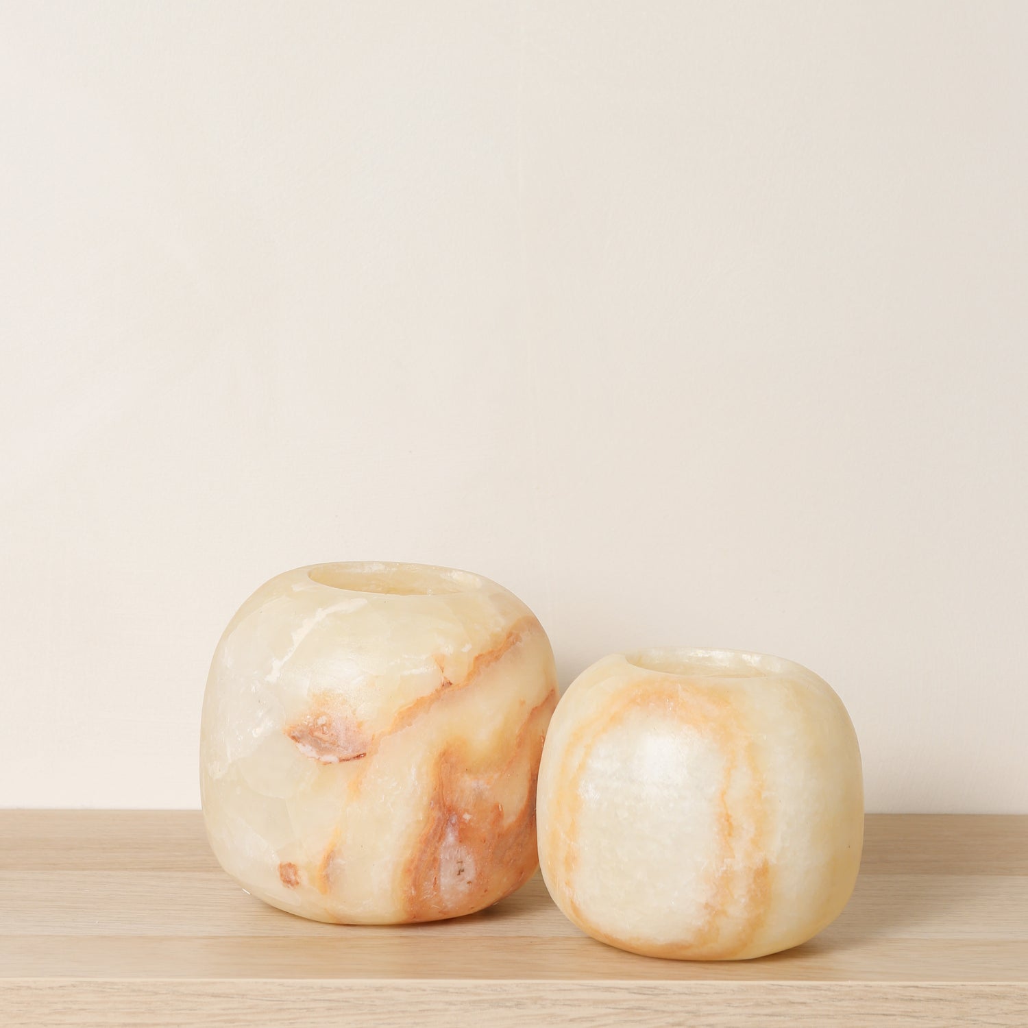 Kant en klare bruine Alabaster sets | Round