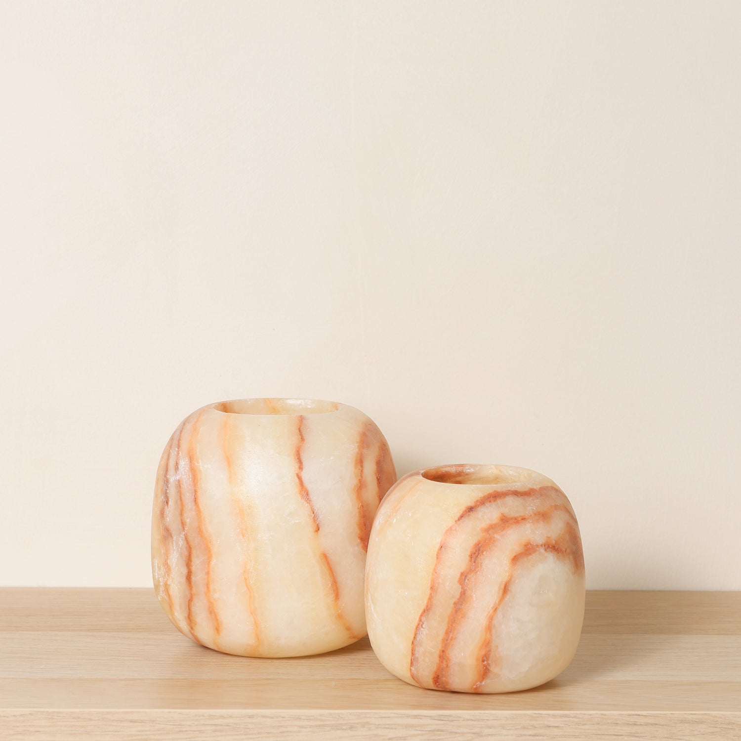 Kant en klare bruine Alabaster sets | Round