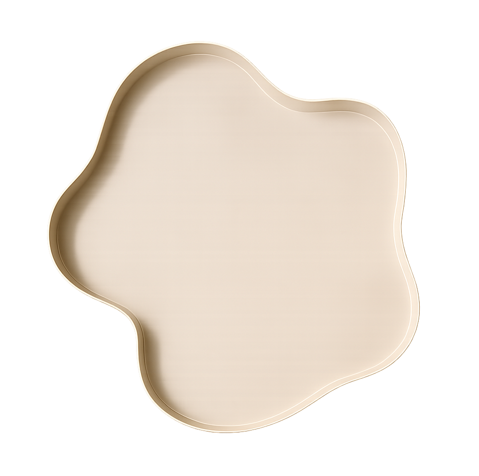Organisch beige dienblad Ø40 cm