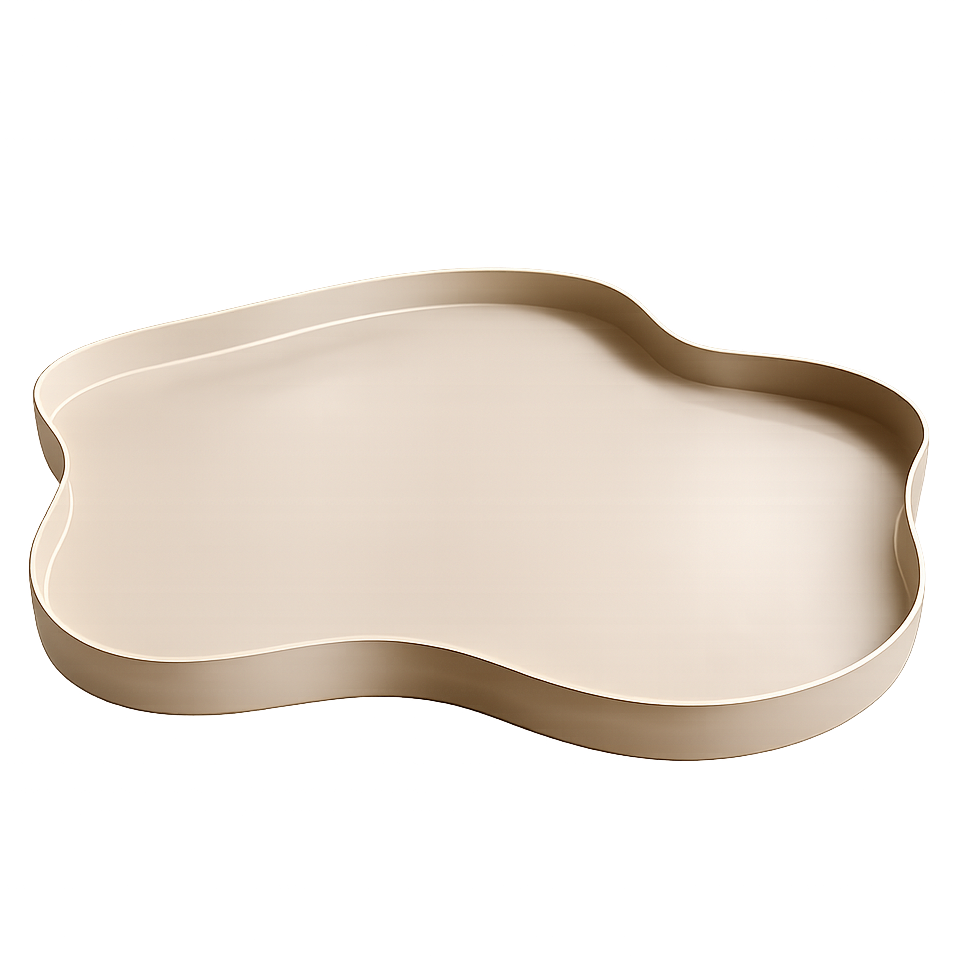 Organisch beige dienblad Ø40 cm