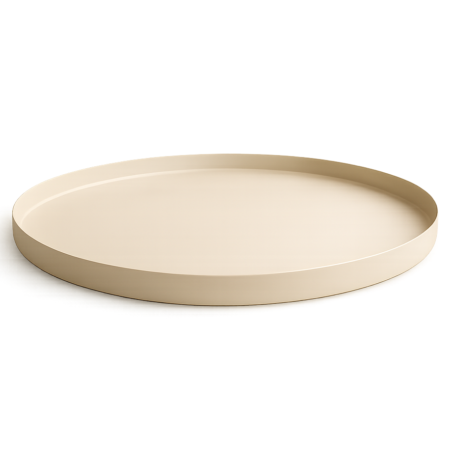 Groot rond beige dienblad Ø60 cm
