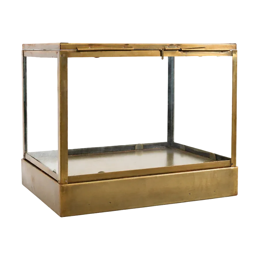 Glazen Display Box Messing