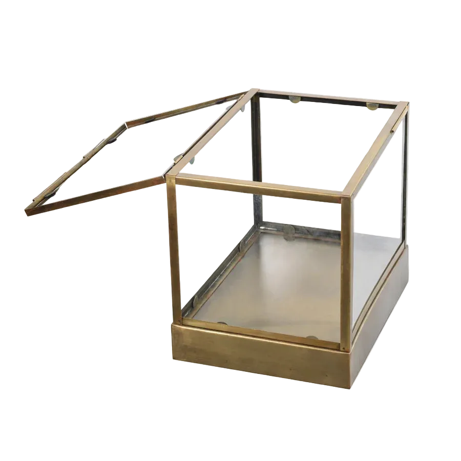 Glazen Display Box Messing