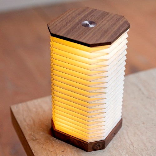 Walnoot houten Accordeon LED Lamp