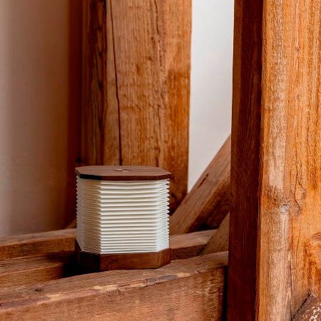 Walnoot houten Accordeon LED Lamp