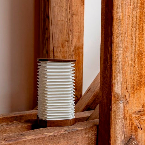 Walnoot houten Accordeon LED Lamp