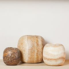 alabaster round rond waxinelichthouder