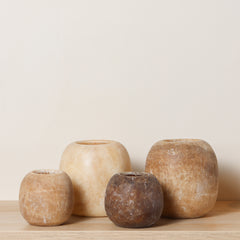 alabaster round rond waxinelichthouder