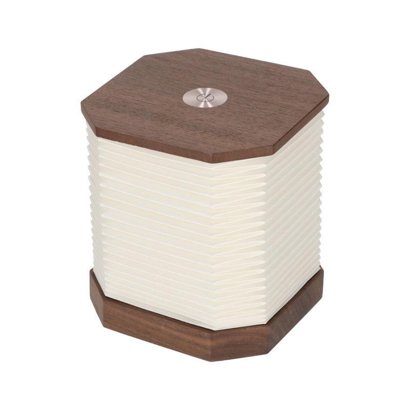Walnoot houten Accordeon LED Lamp