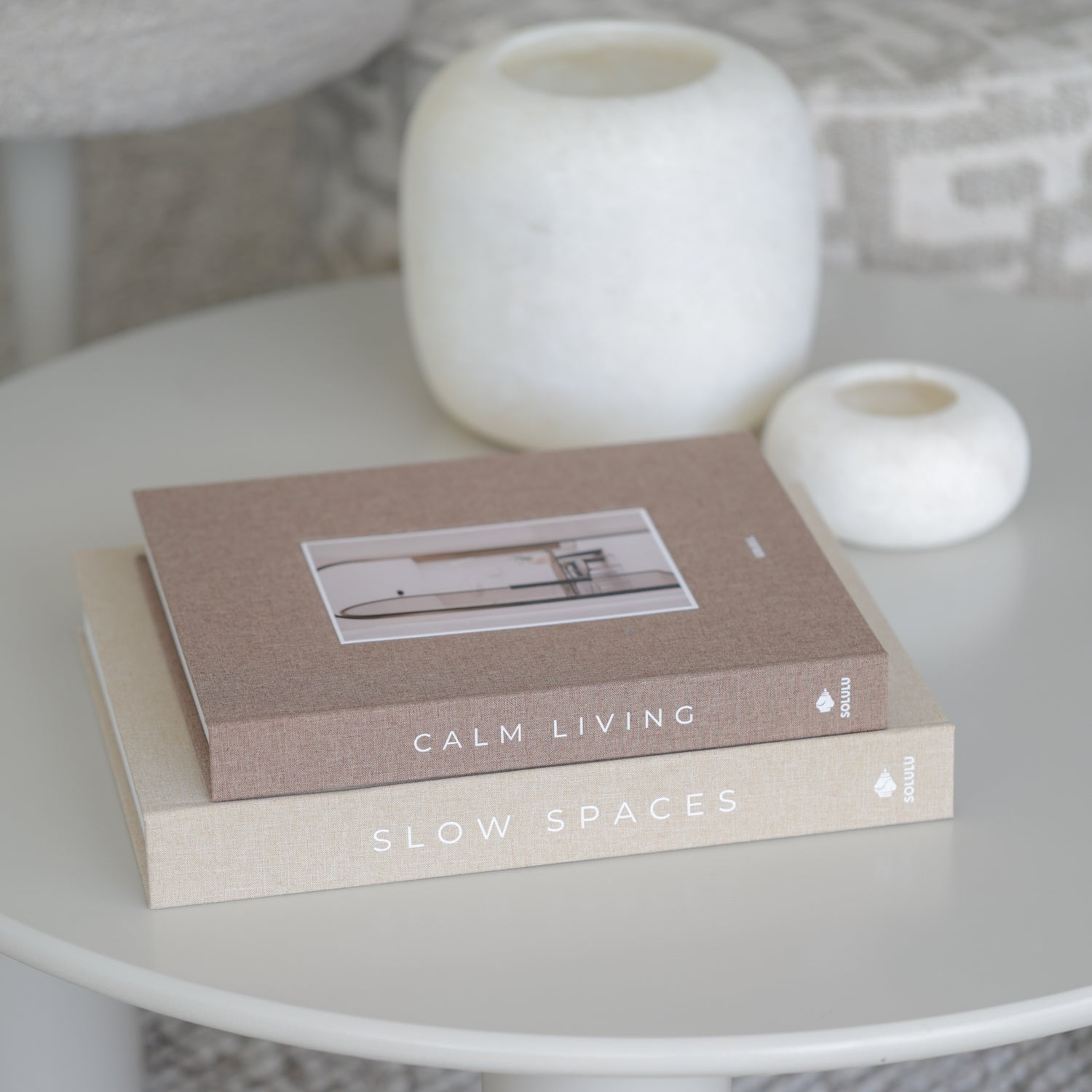 beige en bruin linnen opbergboek