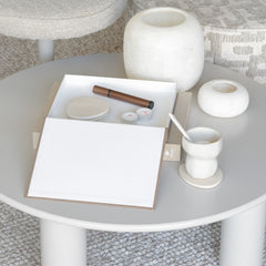 luxe linnen koffietafelboek opbergruimte salontafel decoratie